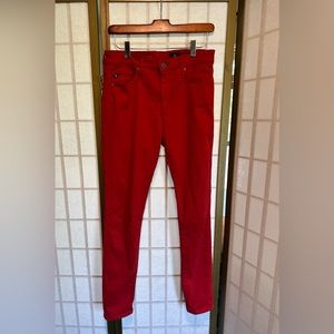 AG The Farrah High-Rise Skinny Ankle in Red size 27R